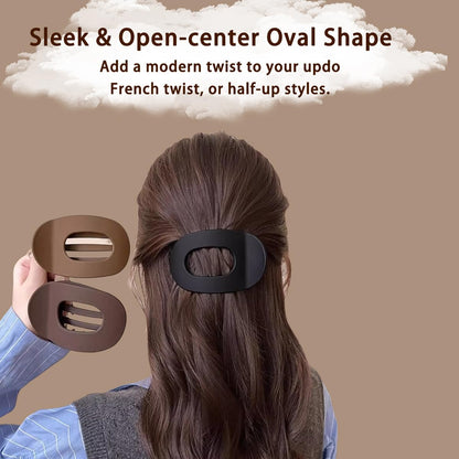 Solid Color Hair Clip: Claw Clips Neutral for Women Girls - Alligator Barrettes Strong Hold Non-Slip for Daily Styling 6 Pack