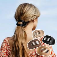 4pcs Solid Color Flat Hair Clips Set